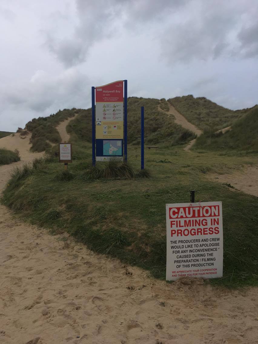 poldark filming in progress sign