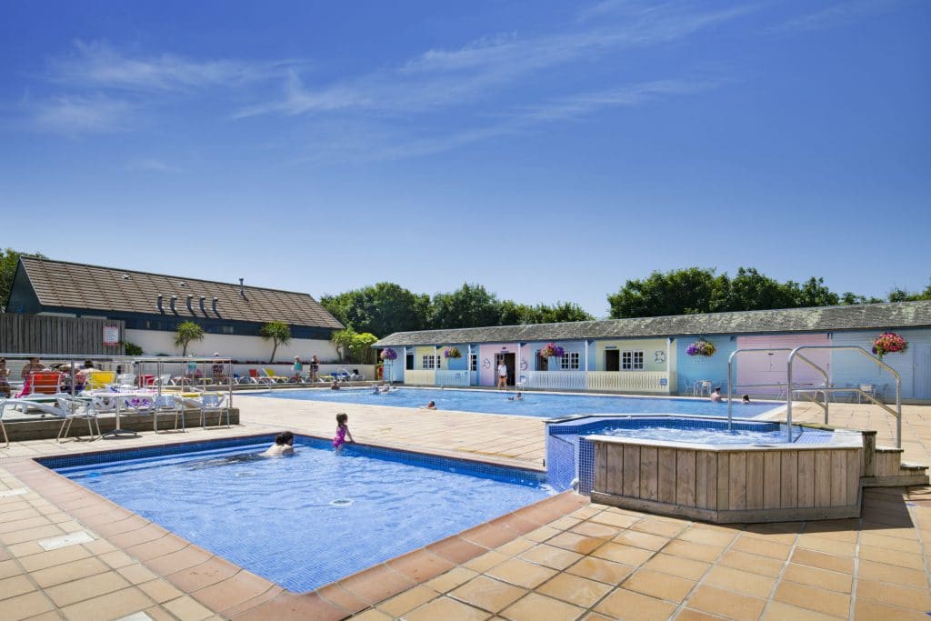 Heated Swimming Pool Hot Tub and Spa at Trevornick Holiday Park Holywell Bay Newquay Cornwall