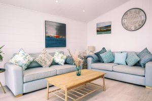 Living area with corner sofa